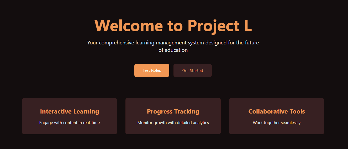 Project L landing page