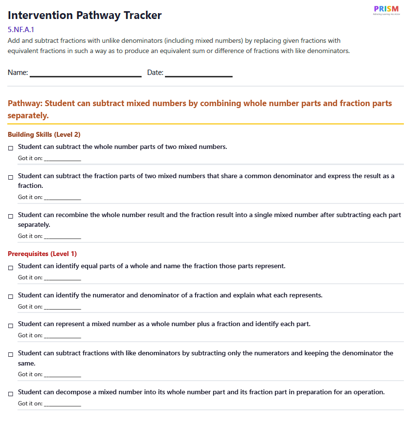 Intervention Pathway Tracker
